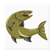 Muskie Muskellunge Fish Retro Canvas Print