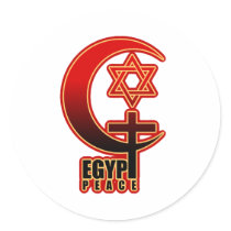 Muslim Christian Jew EGYPT PEACE Sticker