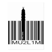 Muslim Identity Barcode Post Cards