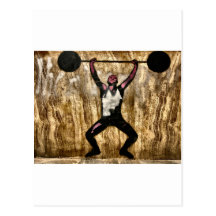 Musscleman Strongman Weightlifter Dumbbell Barbell Postcards