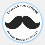 Mustache baby shower party sticker customize