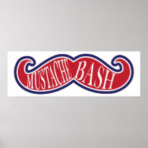 Mustache Bash - Red, White and Blue Print