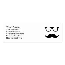 Mustache glasses business card
