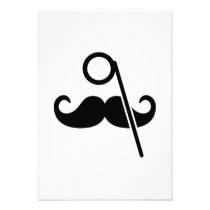 Mustache monocle invitations