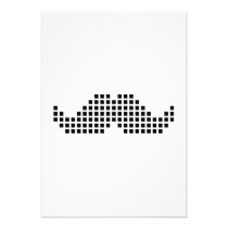 Mustache pixel invitations