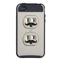 Mustache power outlet iPhone 4 case