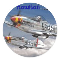Mustang Aircraft Round Sticker