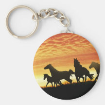 Mustangs sauvages porte-clef