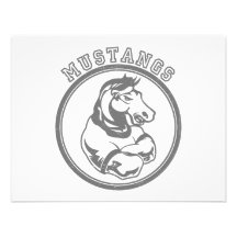 Mustangs Sports Graphic Custom Announcements