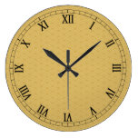 Mustard Abstract Clock with Roman Numerals