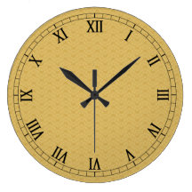 Mustard Abstract Clock with Roman Numerals