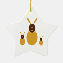 Mustard Bunnies Christmas Ornament