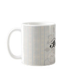 mustard teal vintage striped damask pattern coffee mugs