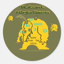 Mutant Ninja Germ Sticker for lockers, shoes, etc.