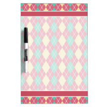 Muted Argyle Dry Erase Board