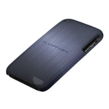 Muted Blue Metallic Look Pattern-Monogram iPhone 3 Covers