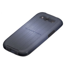 Muted Blue Metallic Look Pattern-Monogram Galaxy S3 Cases