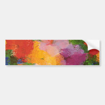 Muted flower pattern Red flowers Bumper Sticker