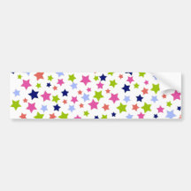 Muted Rainbow Stars on White Bumper Sticker