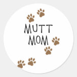 Mutt Mom Round Stickers
