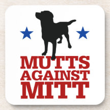 Mutts Against Mitt Coasters