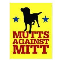 Mutts Against Mitt Postcard