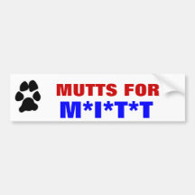 mutts for mitt bumper sticker