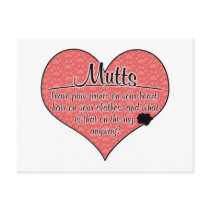 Mutts Paw Prints Dog Humour Post Card