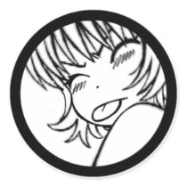 muuhh - cute anime - kawaii >_< round stickers
