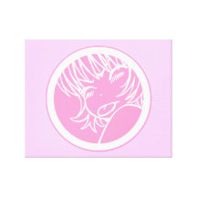 muuhh - cute anime waifu - kawaii >_< sakura Pink Gallery Wrapped Canvas