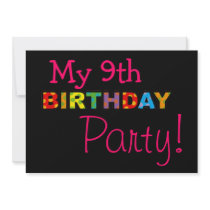 My 9th birthday party announcement