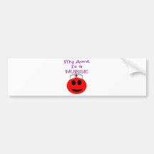 My Aunt is a Nurse RED SMILEY Bumper Sticker