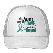 My Aunt Is An Angel 1 Ovarian Cancer Trucker Hats