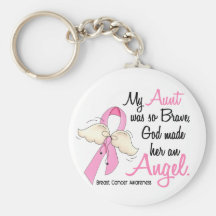 My Aunt Is An Angel 2 Breast Cancer Key Chains