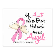 My Aunt Is An Angel 2 Breast Cancer Post Card
