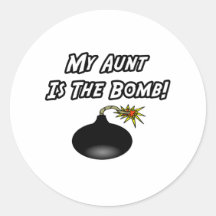 My Aunt Is The Bomb Round Sticker