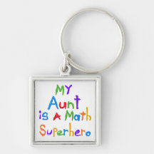 My Aunt Math Superhero T-shirts and Gifts Keychain