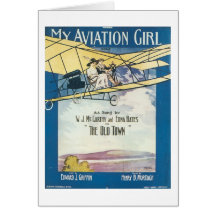 My Aviation GIrl Vintage Songbook Cover Greeting Card