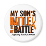My Battle Too Son Leukemia Refrigerator Magnet