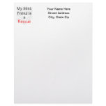 My Best Friend is a Rescue Dog Customized Letterhead
