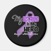 My Best Friend is My Hero - Purple Ribbon Refrigerator Magnet