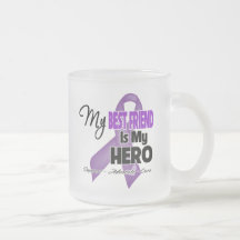 My Best Friend is My Hero - Purple Ribbon Mugs