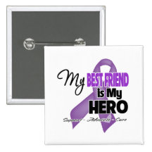 My Best Friend is My Hero - Purple Ribbon Pin