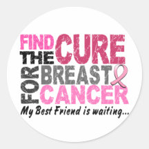 My Best Friend is Waiting Breast Cancer Sticker