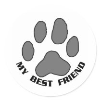 My Best Friend Round Sticker