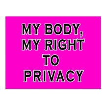 MY BODY, MY RIGHT TO PRIVACY POSTCARD