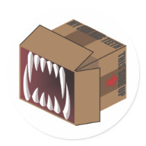 My Box Has Teeth Round Stickers