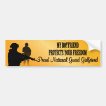 My Boyfriend Protects Your Freedom (National Guard Bumper Stickers