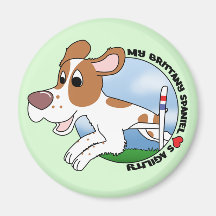 My Brittany Spaniel Loves Agility Magnet