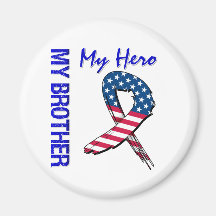 My Brother My Hero Patriotic Grunge Ribbon Fridge Magnet